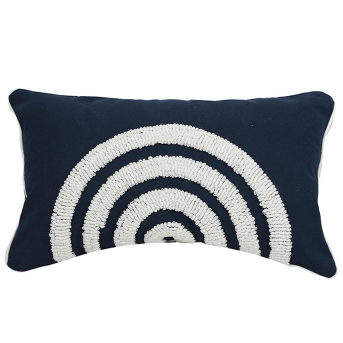 Decorate your children's bedroom with this stylish navy blue pillow cover! It is crafted to be soft and comfortable while being stylish enough to be a great addition to the room. Its embroidered pattern adds a touch of sophistication to your nursery or kids' bedroom. Select from yellow or beige colors and square or rectangular shapes for a truly customizable look. 