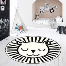 Load image into Gallery viewer, Beige and Black Round Lion Rug | Multiple Sizes
