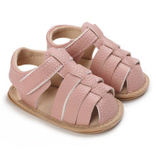 Load image into Gallery viewer, Let your little one embrace summer days in style! Our beach pink sandals for babies and tots offer a perfect balance of comfort and fun, and come in a range of beautiful colors. Put a smile on your baby&#39;s face! Upper Material: Cotton  Outsole Material: Rubber Heel Type: Flat 
