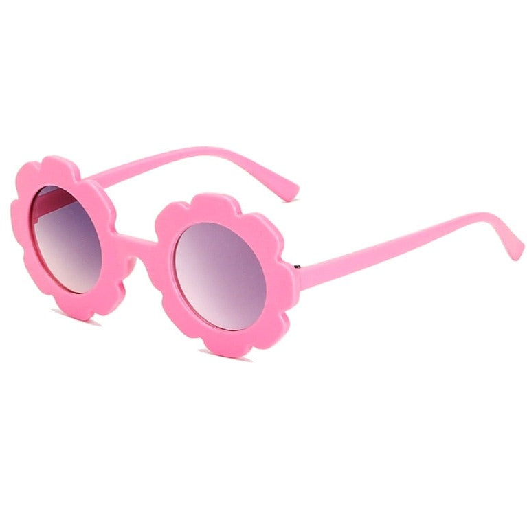 Pink sunflower kids sunglasses for your little diva. These sunglasses are perfect for kids ages 3 to 9 years.