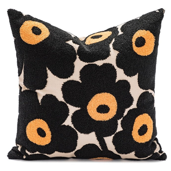 Decorate your children's bedroom with this stylish black and yellow pillow cover! It is crafted to be soft and comfortable while being stylish enough to be a great addition to the room. Its embroidered pattern adds a touch of sophistication to your nursery or kids' bedroom.  Size: 17.71. x 17.71 inches (45cm x 45cm)