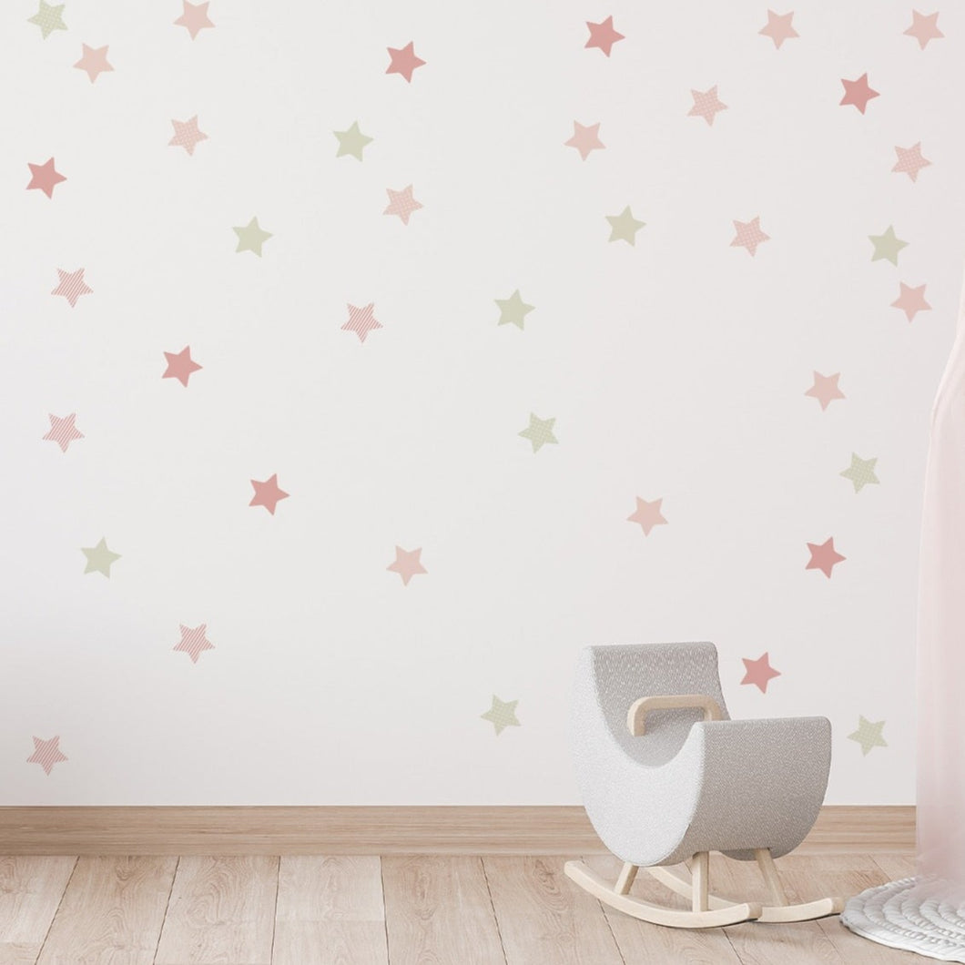 Add a touch of whimsy to any kid's room with this beautiful little stars wall decal! Made with eco-friendly PVC for a waterproof finish, these classic stars come in a variety of colors and are easy to apply - no tools needed! Just peel and stick for a bright and beautiful wall upgrade that will have your little ones amazed! Star size: 2.52 inches x 2.4 inches ( 6.4cm x 6.1cm). 6 stars on one Sheet. This package comes with 6 sheets. Total 36 stars. 