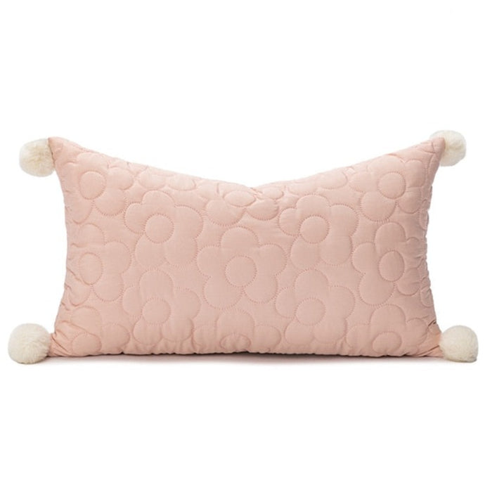 Decorate your children's bedroom with this stylish pink or white pillow cover! It is crafted to be soft and comfortable while being stylish enough to be a great addition to the room. Its embroidered pattern adds a touch of sophistication to your nursery or kids' bedroom.   Size: 11.81 x 19.68 inches (30 x 50cm) Material: Polyester and Cotton Technics: Woven. Open: Zipper. Pillow insert (Filling) not included. 