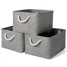 Load image into Gallery viewer, Organize your kids&#39; bedroom with style and ease! Our folding storage baskets offer a delightful pick of colors to choose from, including grey, blue, pink, white, and brown. Our strong fiberflax design provides a lasting storage solution perfect for any room.   Sizes:  Small: 12.20 x 8.26 x 5.11 inches (31cm x 21cm x 13cm) Medium: 14.56 x 10.62 x 6.29 inches (37cm x 27cm x 16cm) Large: 16.14 x 12.20 x 7.49 inches (41cm x 31cm x 19cm)
