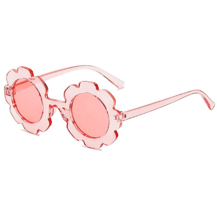 Pink sunflower kids sunglasses for your little diva. These sunglasses are perfect for kids ages 3 to 9 years.