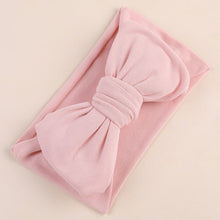 Load image into Gallery viewer, Sweet pink bow knot head wrap for your 6 month to 3-year-old little girls. This baby and toddler headband comes in white, pink, amethyst, yellow, brown, green, blue and grey. Material: Cotton Blends. Size: 6.69 x 3.5 cm (17cm x 9cm).
