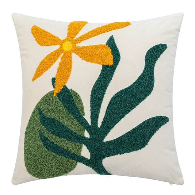 Decorate your children's bedroom with the cheer of a yellow lotus! This stylish embroidered pillow cover is soft, comfy, and sure to add a touch of fun to any room. Make your kids smile with the perfect accent for their bedroom today!  Size: 17.71. x 17.71 inches (45 x 45cm) Material: Cotton and Polyester Technics: Woven Open: Zipper Method: Cold water washed by hand Pillow insert (Filling) not included Package included: 1 pillow case