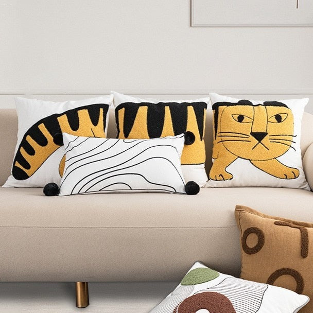 Let your little cubs go wild with our handmade Embroidery Tiger Pillow Cover! Crafted from cotton and featuring a 17 x 17 inch (45cm x 45cm) design (perfect for cuddling up with at night), this snuggly pillow will add a touch of wildness to any nursery or kid's bedroom!
