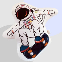 Load image into Gallery viewer, Cool space man pillow for your little astronaut. This black and white pillow comes in multiple design and is perfect for your little kid&#39;s bedroom decor. Filling: PP Cotton. Warning: Keep Away from Fire.
