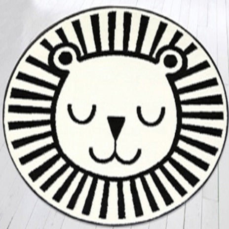 Bring the wild into your kid's bedroom with this fun beige and black round lion rug! You won't have to worry about any slippery surprises thanks to its anti-slip surface. Available in multiple sizes to make it purr-fectly fit any space - ROAR into the decorating world with this cute lion rug!