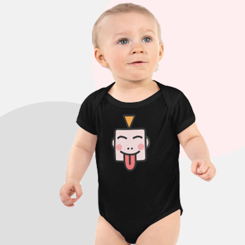 This comfortable black Livieboo bodysuit t-shirt will be a great addition to any baby’s wardrobe.