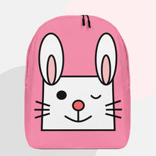 Load image into Gallery viewer, This pink bunny backpack is a great school backpack for your little girl! It has a spacious inside compartment (with a pocket for her laptop), and a hidden back pocket for safekeeping your most valuable items.
