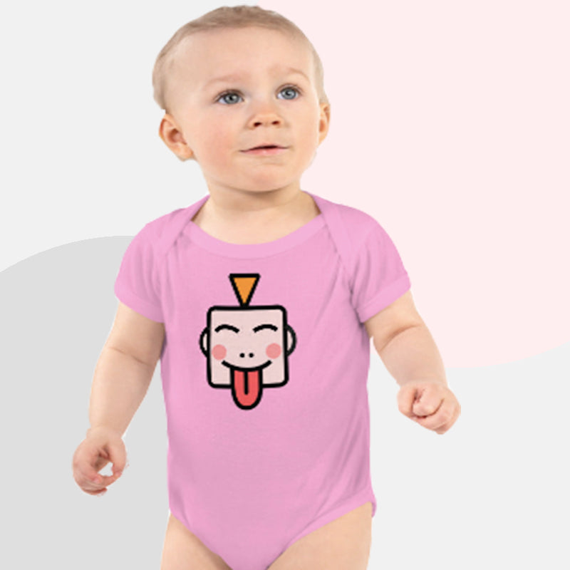 This comfortable pink Livieboo bodysuit t-shirt will be a great addition to any baby’s wardrobe.