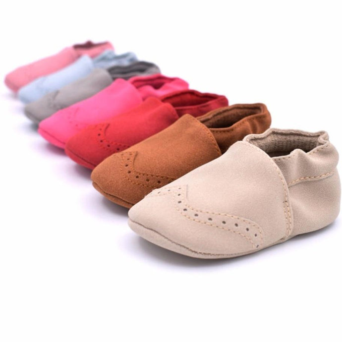 These are great soft sole baby shoes for your first walker. The flexibility of these leather baby shoes makes it easy to crawl and walk. 