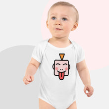 Load image into Gallery viewer, This comfortable Livieboo white bodysuit t-shirt will be a great addition to any baby’s wardrobe.
